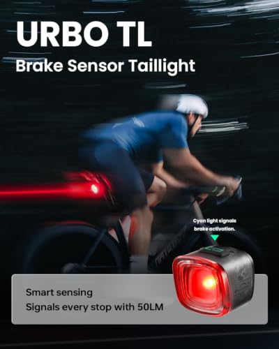 Bike Tail Light with Brake Sensor, 260° Visibility, Rechargeable USB-C