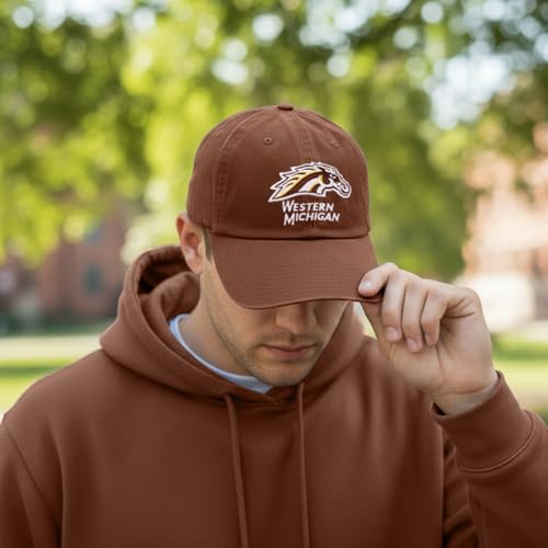 Western Michigan University Embroidered Baseball Hat Cap - Brown