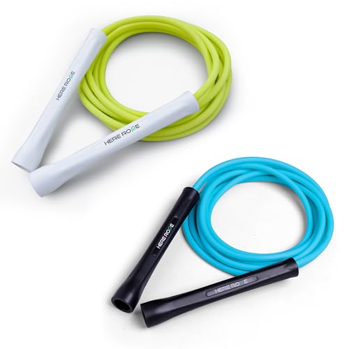Hererope 6mm PVC Jump Rope for Fitness & Cardio - Blue/Lime Adjustable