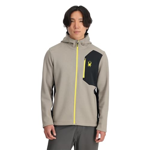 Spyder mens Bandit Hooded Zip Ski Mid Layer Sweater Jacket