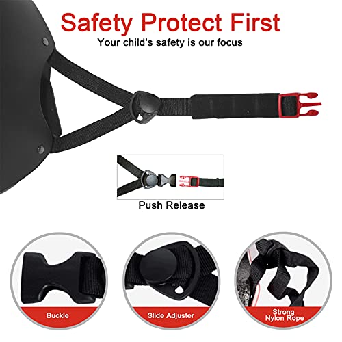 Kids Bike Helmet Ventilation & Adjustable Toddler Helmet for Ages 2-14 - Small 18.9-21.3 inch, Black