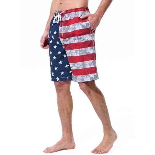 Mens Swim Trunks Board Shorts Swim Shorts Quick Dry 9 Inch Beach Swimwear