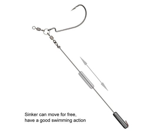 KTGCOZS Pack of 5 Fishing Rig Drop Shot Rigs #4/0 Hook ungsten Weight Walleye