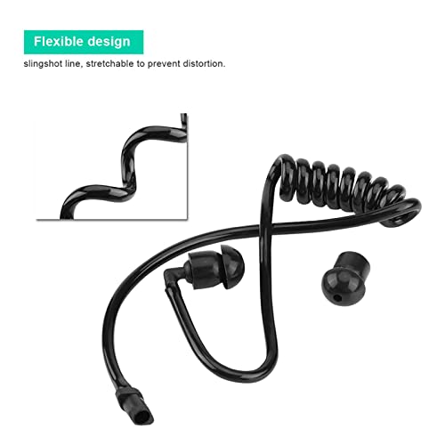 Replacement Coiled Acoustic Tube for Two-Way Radio Headsets 5 Pack