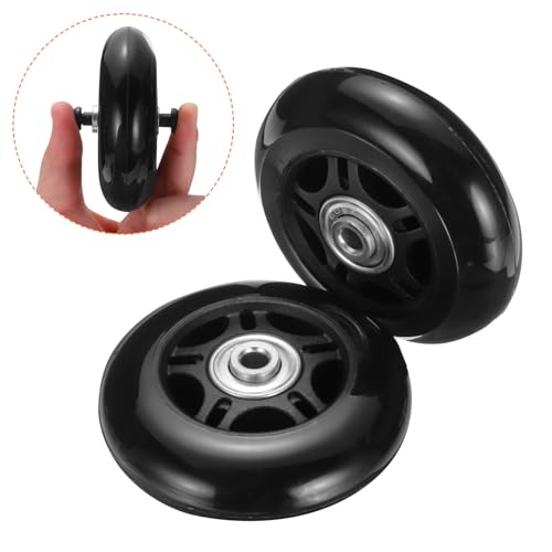 Luggage Wheel Replacement Set 75x24mm Rubber Swivel Caster for Suitcase