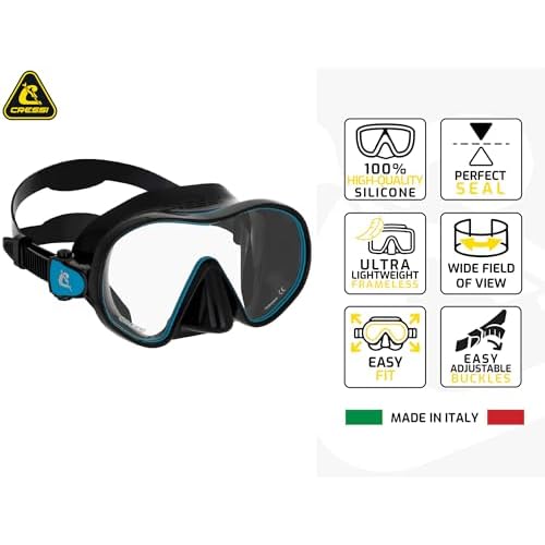 Cressi Single Lens Frameless Scuba Mask for Good Visibility | F-Dual: Designed in Italy