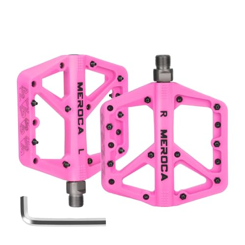 Pink Mountain Bike Nylon Pedals Non-Slip Lightweight Bicycle Pedals