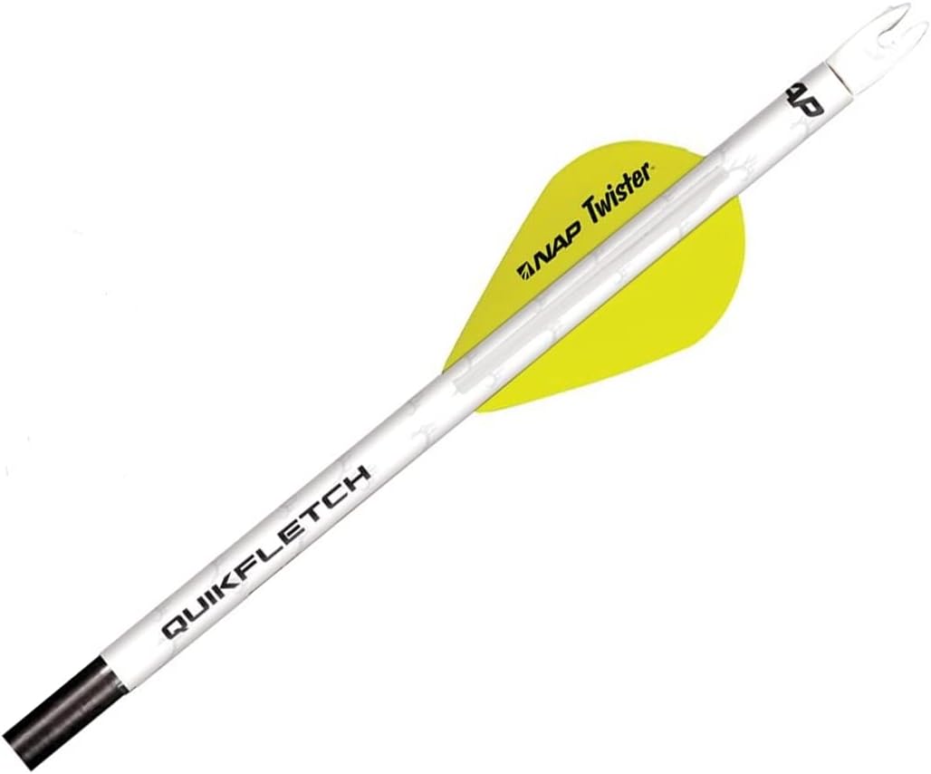 New Archery Products Quikfletch Twister 2" 3-Vane Stabilizing Fletching for Increased Accuracy of Compound Bow Arrows & Crossbow Bolts - 6 Pack