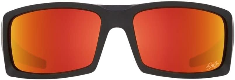 Spy Optic General Dale Jr. Sunglasses Matte Black with Happy Orange Spectra Mirror Lens