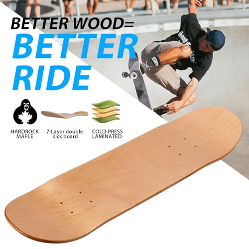 2PCS 31x8 Inch Maple Skateboard Decks Double Kick Medium Concave DIY Ready