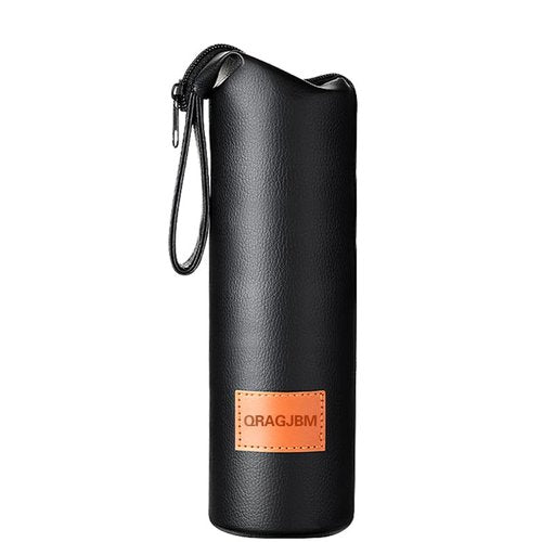 QRAGJBM Water Bottle Carrier Bag: Polyurethane Water Kettle Bag with Portable Zip,Small Water Boiler Cup Sleeve for Travel, Water Bottles Carring Case for Walking Traveling Business Trip, L11xW2.9Inch