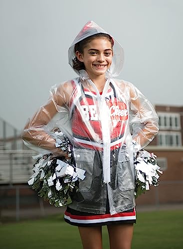 Unisex Clear Rain Jacket - Large with Detachable Hood for Adults