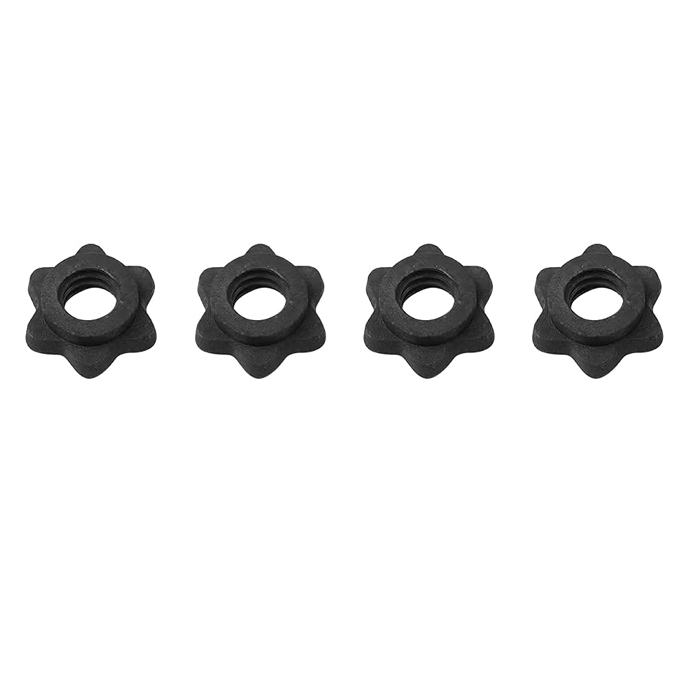 4Pack Spinlock Collars,Dumbbell Hex Nut, Dumbbell Rod Nut,1 Inch Standard Barbell Screw Collar,No-nslip Barbell Screw Collar for Dumbell Weight Lifting Fitness Training(black,Size:2.5cm/0.98inch)