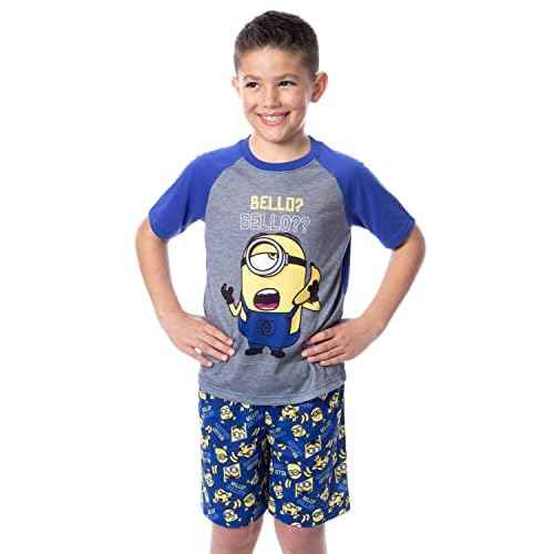 Despicable Me Boys' Minions Bello? Raglan Sleep Pajama Set Shorts Shirt