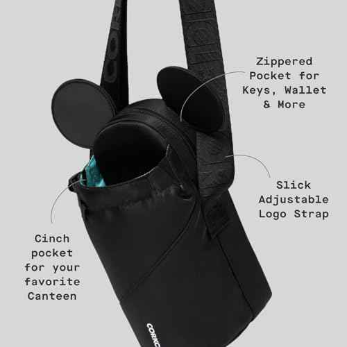 Corkcicle Crossbody Water Bottle Sling Bag - Adjustable Strap - Padded Interior Pocket - Fits 16 oz to 40 oz Tumblers - Summer Drinkware Gift