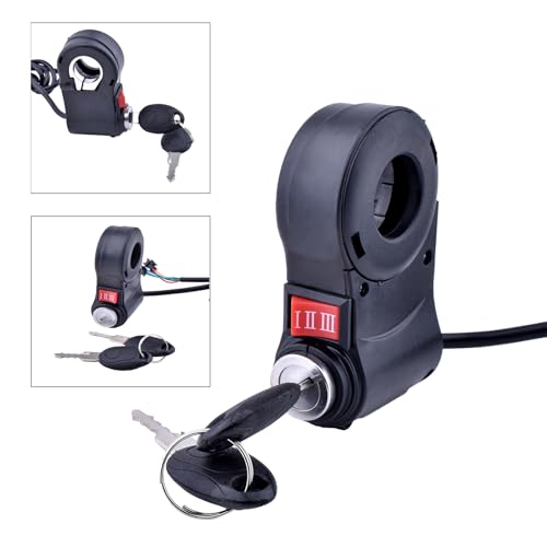 Universal 12V-96V Anti-Theft Ebike Key Ignition Switch with 3 Speed & Key Lock - 2-in-1