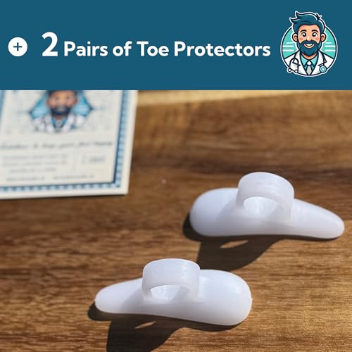 Dr. J's One Step Shop Hammertoe Relief Pads ? Podiatrist Recommended Silicone Supports for Alignment and Offloading ? 2 Pairs (4-Pack) Soft Gel Cushions for Mallet, Claw, and Bent Toes ? Unisex Foot Support