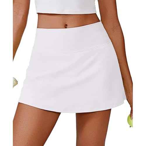 PINSPARK Womens Tennis Skirt High Waisted Golf Skort with 2 Pockets Stretchy Athletic Skirts for Workout Pickleball Running