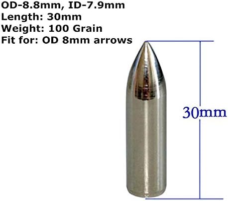 12pcs Archery Arrow Tips 75/100/125/150 Grain Field Points 5/16 inch Screw in Bullet Points Arrowheads Broadheads for Crossbow Recurve Bow Compound Bow Hunting Bow and Arrow Target Shooting Practice