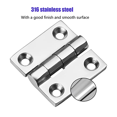2 pcs Marine Grade Stainless Steel Boat Hinges - No Noise Heavy Duty 50mm x 50mm