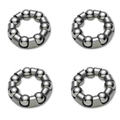 Pack of 4 Ball Bearing Retainer Cages for Bicycle, Bike Bearings for Front and Rear Hub Wheel Service, 1/4¡± X 7 Balls