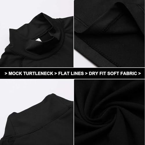 Men's Compression Shirts Long Sleeve Athletic Running Tops Football Turtle Neck Shirts Sport Baselayer Undershirt