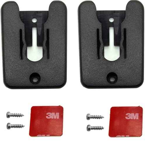 LycoGear 2 Pack Universal Clip or Slide Radio Mic Car Mount Holder, Car Radio Mounting Kit with Screws for Handheld CB Radio & VHF UHF Walkie Talkie (Install Either with Screws or 3M Adhesive)