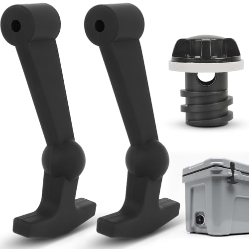 Upgraded Cooler Latches & Drain Plug Kit - Durable Rubber, Compatible with Yeti Roadie, Tundra, Tank, and RTIC