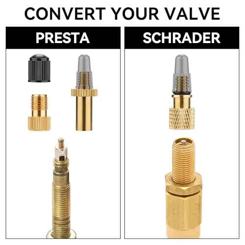 DDJ Presta to Schrader Valve Adapter Set, 21-Piece Brass Kit with Ball Pump Needles, Universal Fit for Bikes and E-Scooters