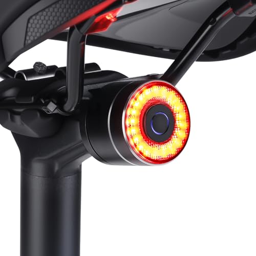 Smart Bike Tail Light, Brake Sensing Bike Rear Light, Auto On/Off, USB-C Rechargeable,Ultra Bright Lights for Bikes Riding at Night, Easy Mount Bicycle Safety Lights for Road Mountain Cycling