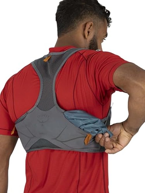 Osprey Duro LT Men's Running Hydration Vest with Hydraulics Soft Flasks, Phantom Grey/Toffee Orange, Large