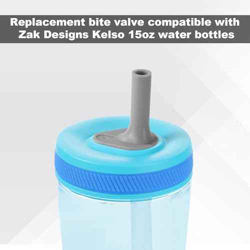 4pcs Replacement Bite Valve for Zak, Silicone Bite Valve Replacement Reusable Straw Cup Accessories Compatible with Zak Designs Kelso 15oz/16oz (Grey)
