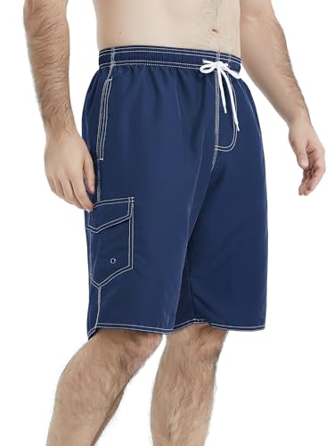 Men's Swim Trunks Large Navy Blue Quick Dry Waterproof Beachwear