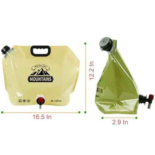 Outdoor Water Bag with Faucet, 2 Pcs Random Color 8 L(281 oz) Thick PE Folding Camping Water Bag for Outdoors
