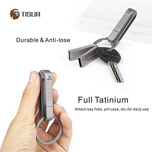 TISUR Swivel Key Chain Ring+Titanium Carabiner Key chain Ring Holder For Belt