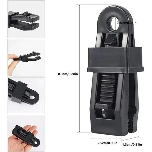 Tgpiao 10pcs Tent Canopy Clip Outdoor Wind Rope Clamps Awning Wind Rope Clips Tent Tool