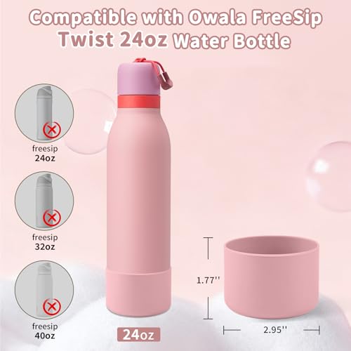 2pcs Silicone Boot for Owala FreeSip Twist 24oz Water Bottle - Angle Cake Food Variation