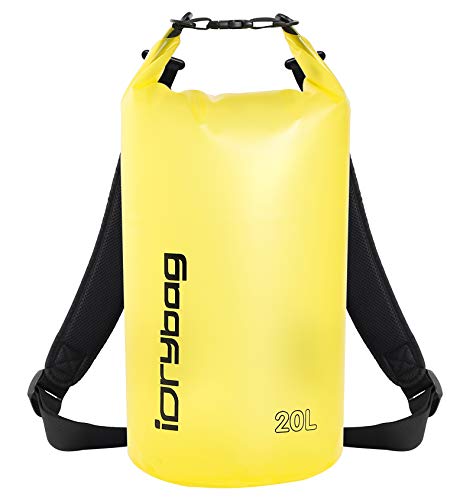 IDRYBAG 2L Waterproof Dry Bag - Yellow Small Dry Sack for Kayaking