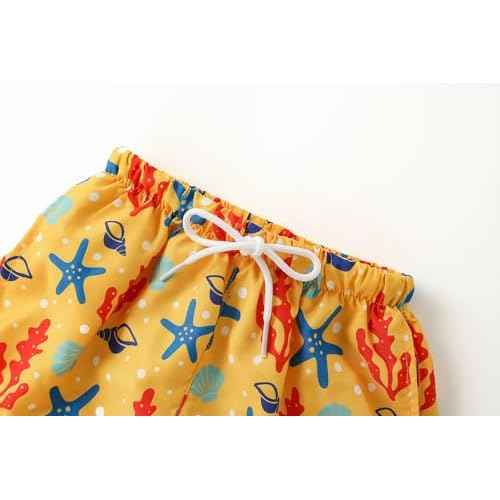 Boys Swim Trunks Toddler Broad Swim Shorts Quick Dry Kids Bathing Suit Boy Swimsuit Set with Pockets