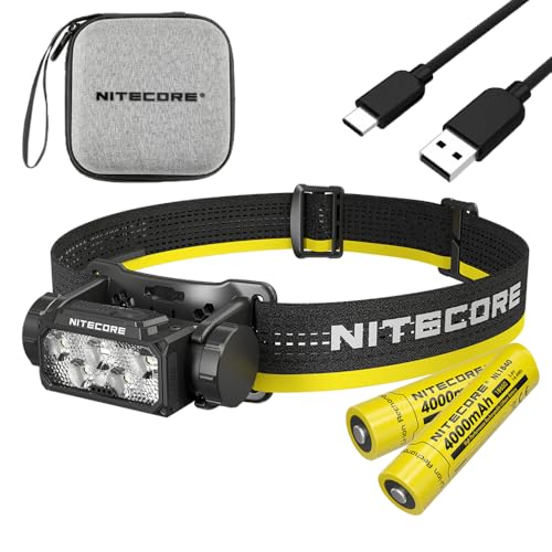 Nitecore Combo HC60 UHE Headlamp -1,600 Lumens USB-C Rechargeable w/ EXTRANL189 3400mAh Battery and Free Eco-Sensa Type C USB Cable