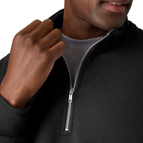 Hanes Men's Quarter Zip Fleece Pullover Shirt - Large Black