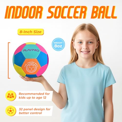 Pink Indoor Soccer Ball Size 4 Soft Foam Kids Soccer Ball for Home Play