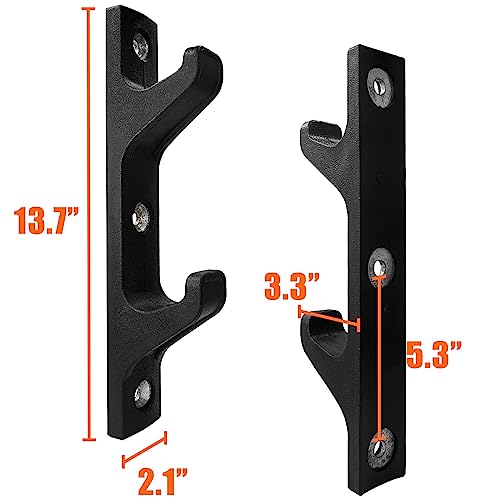 Wall Mounted Horizontal Barbell Holder - 1 Pair B.2 Bar Storage Rack