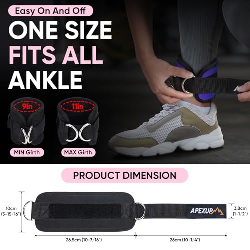 Ankle Strap for Cable Machine Resistance Bands Gym Leg Workout Adjustable Neoprene