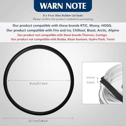 Patelai 9 Pieces 30 oz Replacement Rubber Lid Seals Compatible Seals Lid Gaskets for 30 Oz Insulated Stainless Steel Tumblers Compatible with RTIC Atlin, Randomly Shipped in Oval and Round (Black)