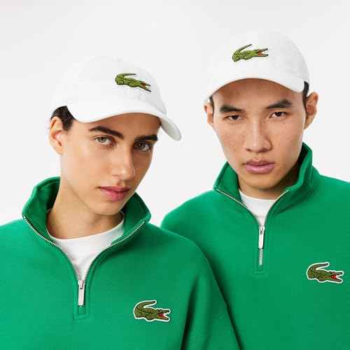 Lacoste Men's Crocodile Badge Twill Cap, White, One Size