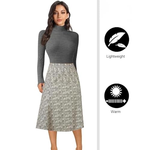 HOPLYNN 3 Pack Turtlenecks Women Long Sleeve Pullover Baselayer Undershirts Tops Turtle Neck Mock Shirts