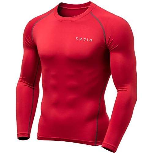 TSLA Men's Thermal Long Sleeve Compression Shirts, Athletic Base Layer Top, Winter Gear Running T-Shirt