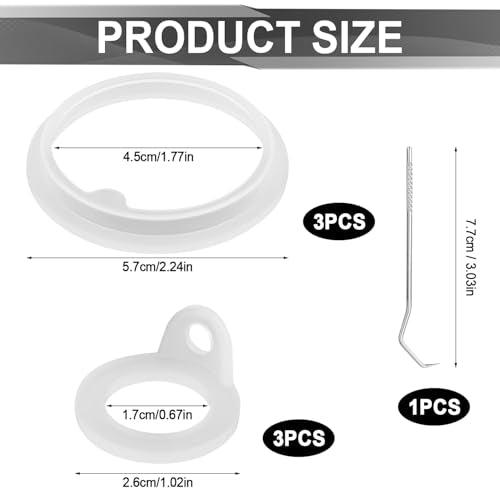 6pcs Replacement Gaskets Compatible with TAKEYA Water Bottle, Leak-Proof Silicone Seal Ring Seal Parts Lid Accessories Washer for TAKEYA Actives 18oz 22oz 24oz 32oz 40oz (Not for TAKEYA Originals)