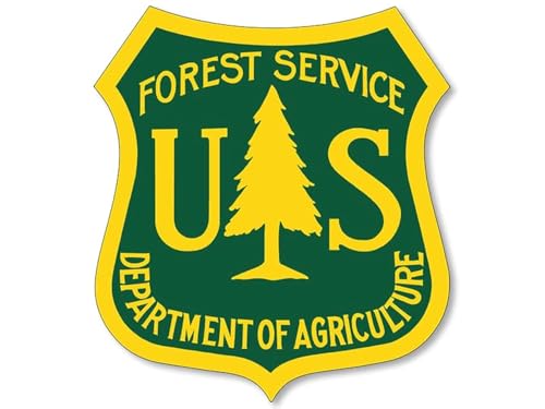 Green and Yellow US Forest Service Sticker - 3 Inch Vinyl Decal, Forestry Department Badge - Variation: Green & Yellow